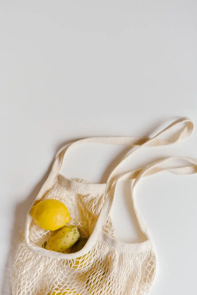A grocery bag with lemons