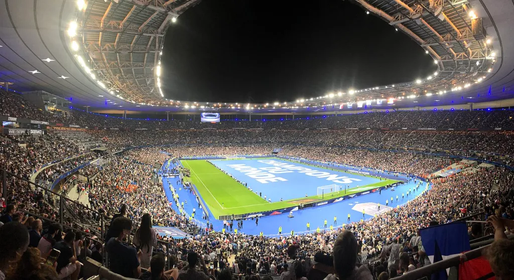 crowded sports stadium Stade de France in Paris